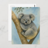Koala Calm - Wasserfarbenwelt Postkarte (Vorne/Hinten)