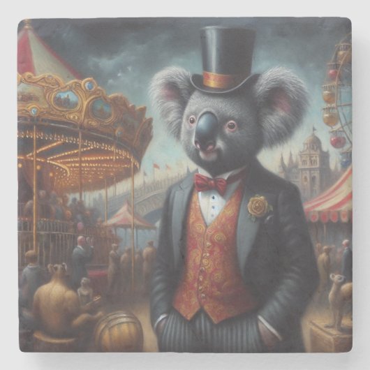 Koala Carnival Steinuntersetzer (Vorderseite)