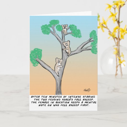 Koala Cartoon Karte (Gelbe Blume)