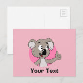 Koala-Cartoon Postkarte (Vorne/Hinten)
