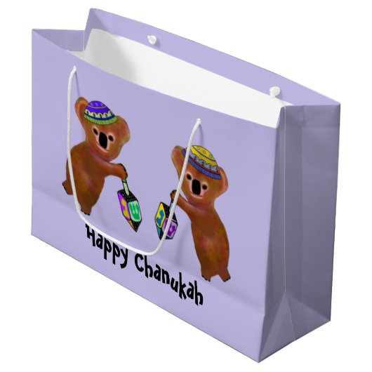 Koala Chanukah Geschenk-Taschen Große Geschenktüte (Vorderseite Schrägansicht)