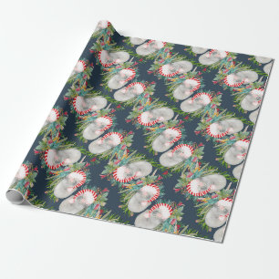 Koala Christmas Blue Wrapping Paper Geschenkpapier