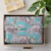 Koala Christmas Botanical Vintag Blue Seidenpapier (Geschenk)