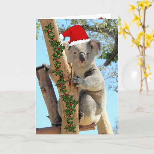 Koala Christmas Card Karte (Gelbe Blume)