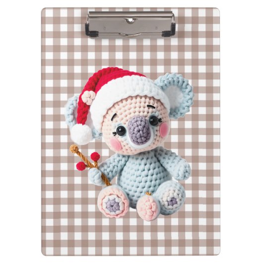 Koala Christmas clip art, faux yarn koala,  Klemmbrett (Vorderseite)