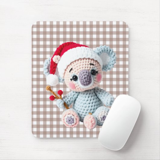 Koala Christmas clip art, faux yarn koala, Mousepad (Mit Mouse)
