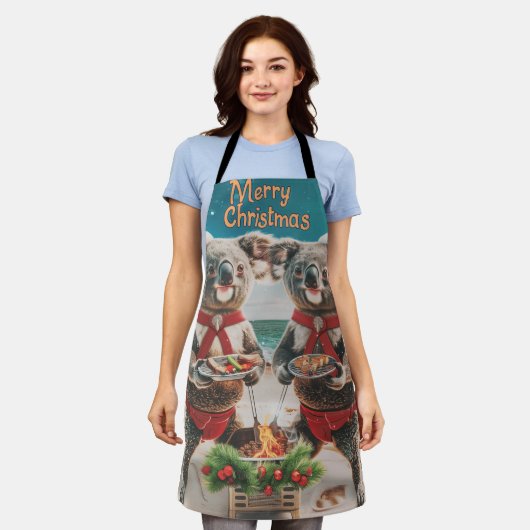 Koala Christmas Digital Art Schürze (Getragen)