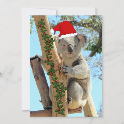 Koala Christmas Flat Card Feiertagskarte (Vorderseite)