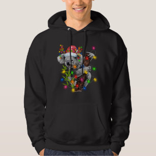 Koala Christmas Lights Funny Weihnachtsmannmütze M Hoodie