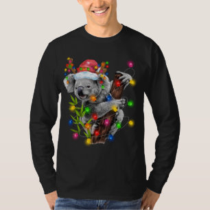 Koala Christmas Lights Funny Weihnachtsmannmütze M T-Shirt