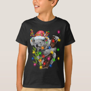Koala Christmas Lights Funny Weihnachtsmannmütze M T-Shirt