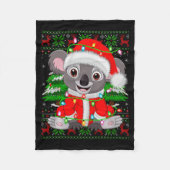 Koala Christmas Lights Santa Costume Ugly Xmas Swe Fleecedecke (Vorderseite)
