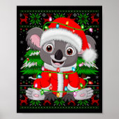 Koala Christmas Lights Santa Costume Ugly Xmas Swe Poster (Vorne)