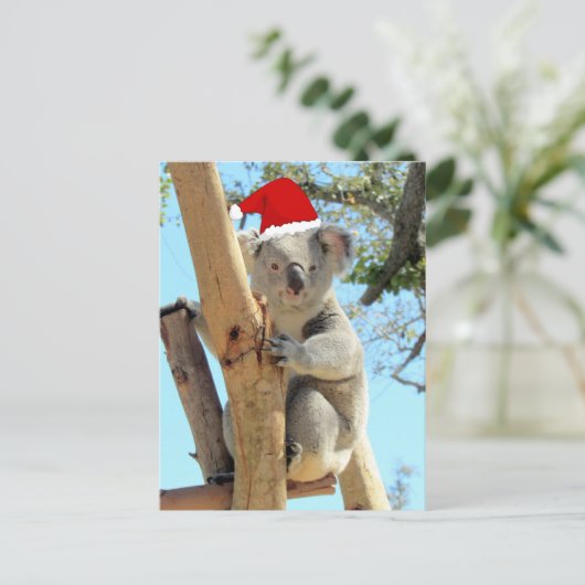 Koala Christmas Postcard Postkarte (Stehend Vorderseite)
