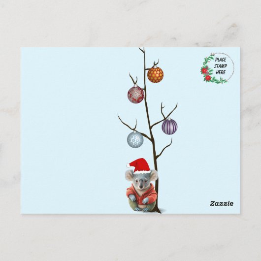 Koala Christmas Postcard Postkarte (Rückseite)