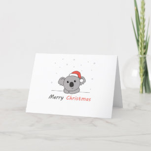 Koala Christmas Snow Winter Animals Koalas Feiertagskarte