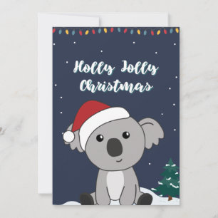 Koala Christmas Snow Winter Animals Koalas Holiday Feiertagskarte