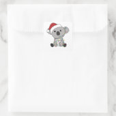 Koala Christmas Snow Winter Animals Koalas Quadratischer Aufkleber (Tasche)
