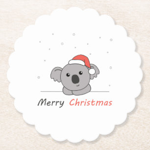 Koala Christmas Snow Winter Animals Koalas Untersetzer