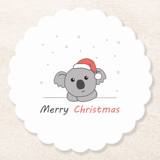 Koala Christmas Snow Winter Animals Koalas Untersetzer (Vorderseite)