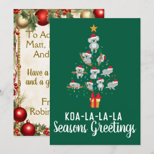 Koala Christmas Tree Froher Festtage Feiertagskarte