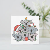Koala Christmas Tree Funny Animal Christmas Invita Einladung (Stehend Vorderseite)