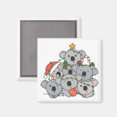 Koala Christmas Tree Funny Animal Christmas Magnet (Vorderseite/Rückseite)