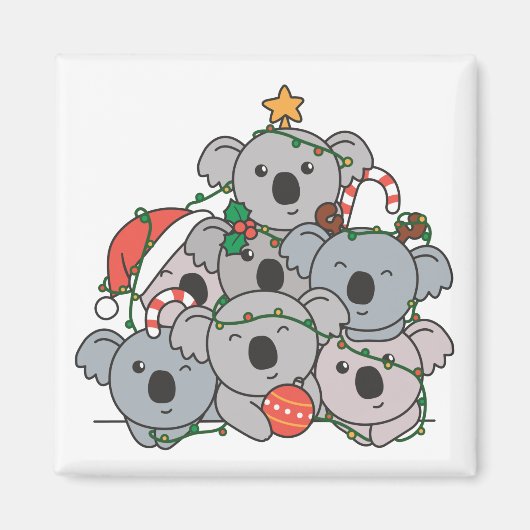 Koala Christmas Tree Funny Animal Christmas Magnet (Vorne)