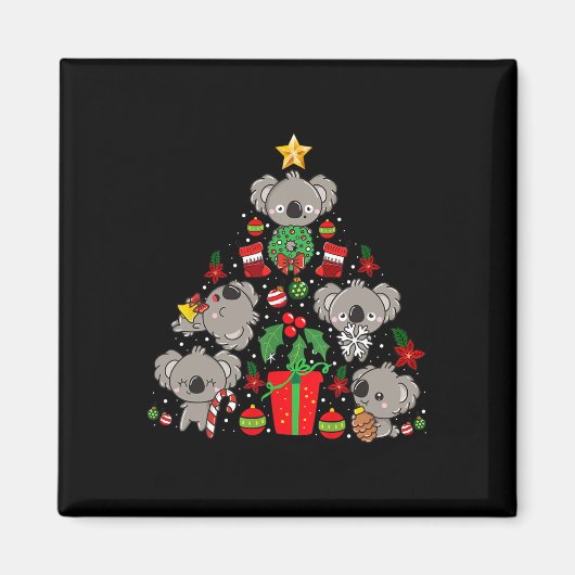 Koala Christmas Tree Niedlicher Bär Magnet (Vorne)