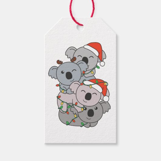 Koala Christmas Tree Weihnachtstiere Tiere Koalas Geschenkanhänger (Vorderseite)