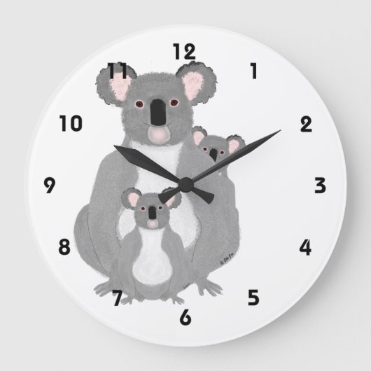 Koala Clock Große Wanduhr (Vorderseite)