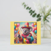 Koala Clown Postkarte (Stehend Vorderseite)