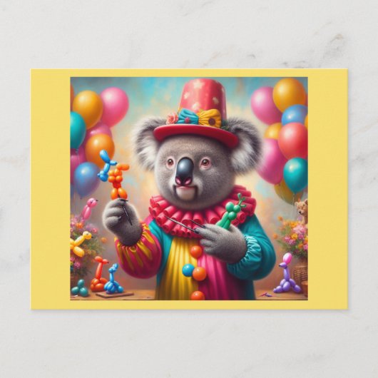 Koala Clown Postkarte (Vorderseite)