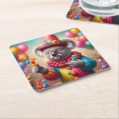 Koala Clown Rechteckiger Pappuntersetzer (angewinkelt)