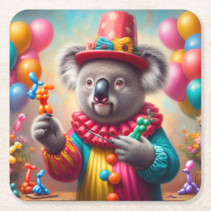 Koala Clown Rechteckiger Pappuntersetzer