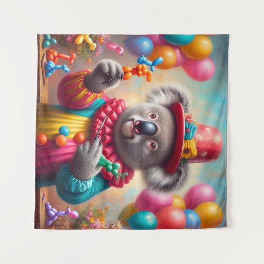 Koala Clown Wandteppich (Vorderseite (Horizontal))