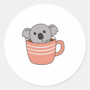 Koala Coffee Coffee Cup Niedlicher Tiere Koalas Runder Aufkleber
