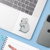 Koala Coffee Cup Aufkleber (Laptop mit iPhone)