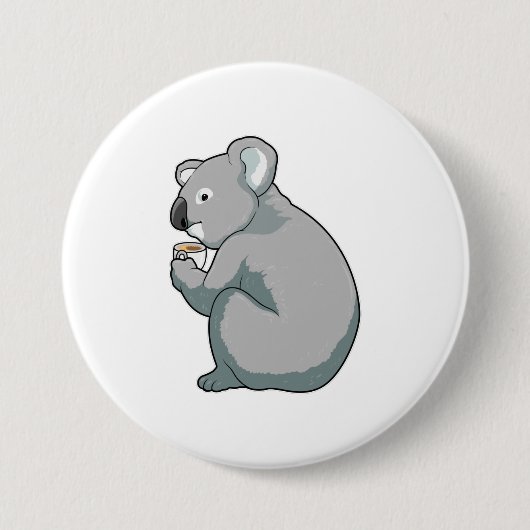 Koala Coffee Cup Button (Vorderseite)