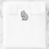 Koala Coffee Cup Quadratischer Aufkleber (Tasche)