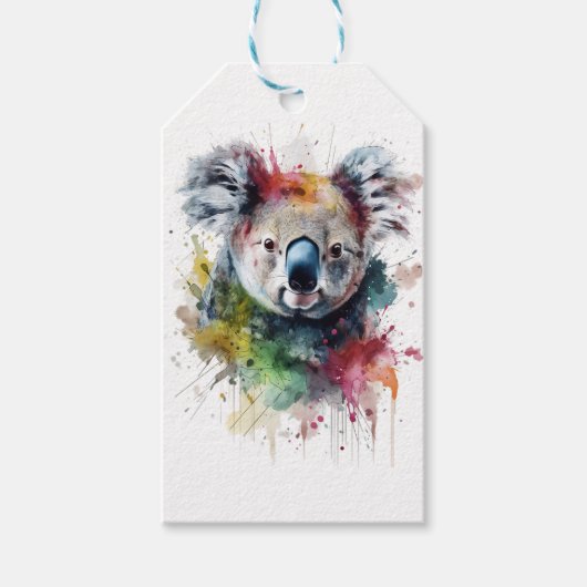Koala Colorido: una ilustración vibrante Geschenkanhänger (Vorderseite)