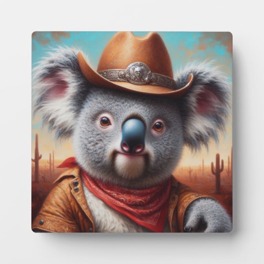 Koala Cowboy Fotoplatte (Vorderseite)