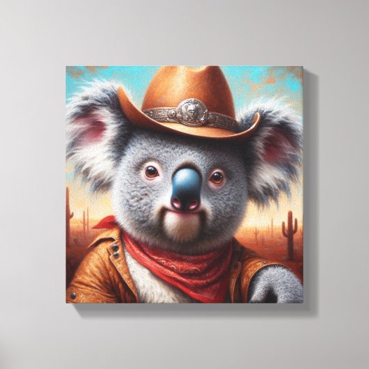 Koala Cowboy Leinwanddruck (Vorderseite)