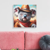 Koala Cowboy Leinwanddruck (Insitu (Wohnzimmer))
