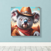Koala Cowboy Leinwanddruck (Insitu (Holzboden))