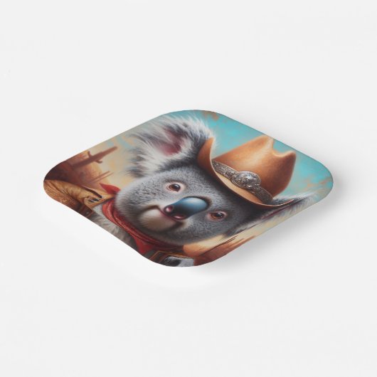 Koala Cowboy Pappteller (Gewinkelt)