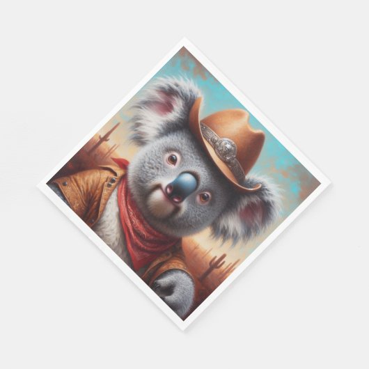 Koala Cowboy Serviette (Ecke)