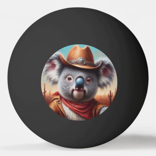 Koala Cowboy Tischtennisball (Vorderseite)