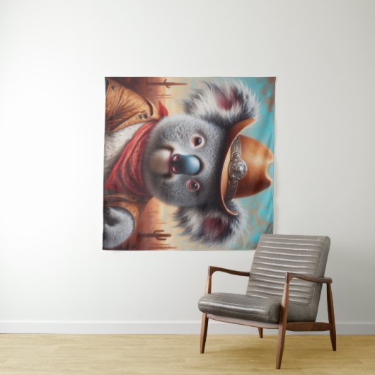 Koala Cowboy Wandteppich (Beispiel (Horizontal))