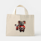 Koala Cuddle: Kleine Tasche" Mini Stoffbeutel (Rückseite)